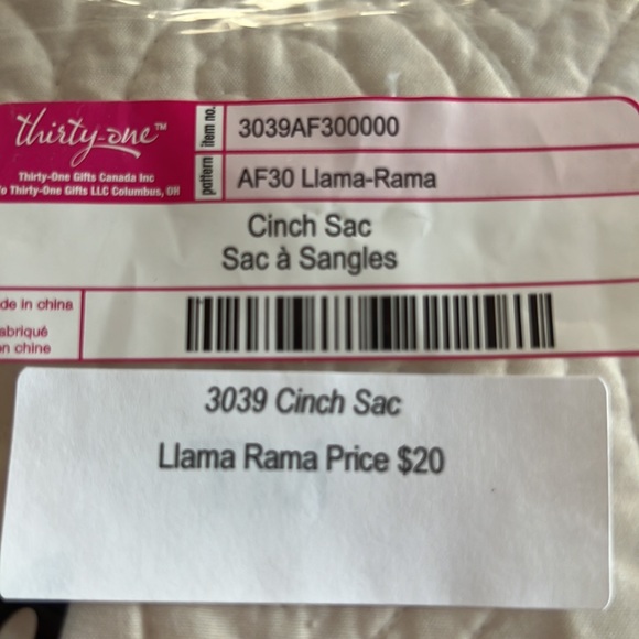 New Thirty-One Cinch Sac Llama Rama - Picture 2 of 2